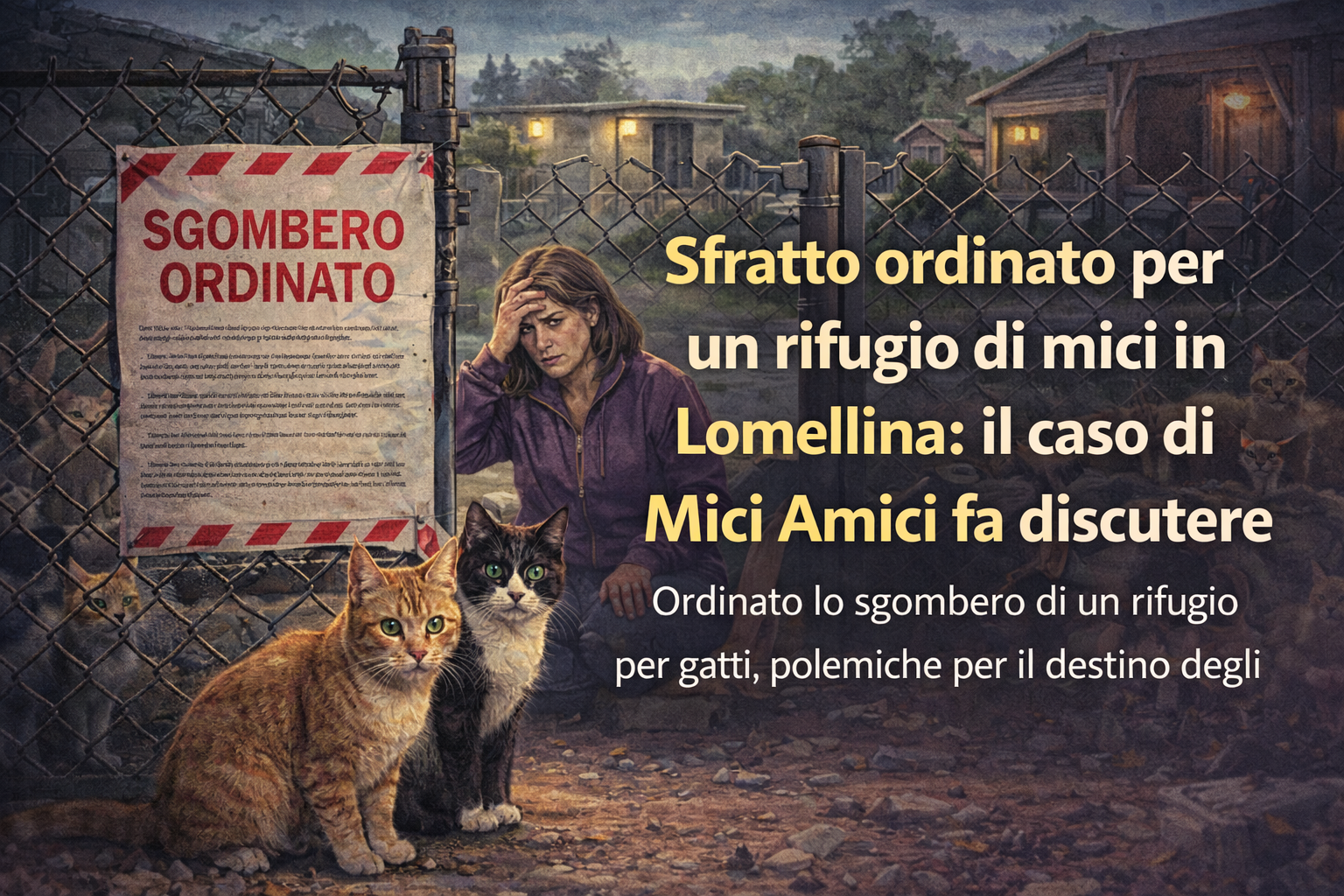 Lomellina, ordinato lo sfratto a un rifugio di mici: il caso di Mici Amici fa discutere